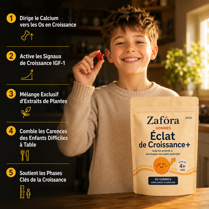 Zafora Éclat de Croissance Gommes pour Enfants et Adolescents
