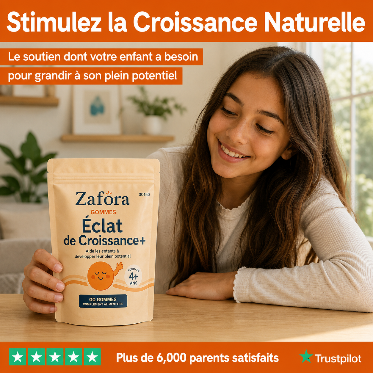 Zafora Éclat de Croissance Gommes pour Enfants et Adolescents